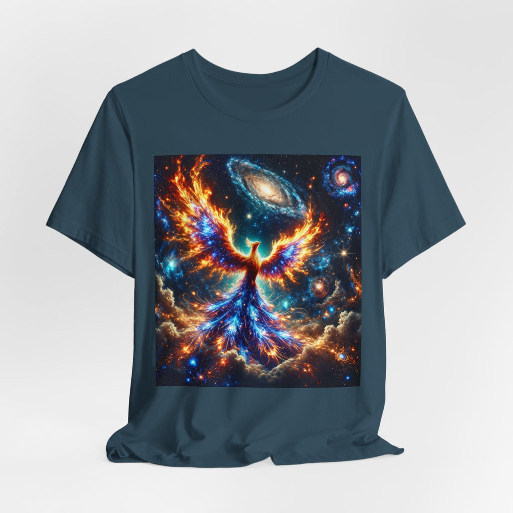 Cosmic Phoenix of Eternal Flame Unisex Graphic T-Shirt