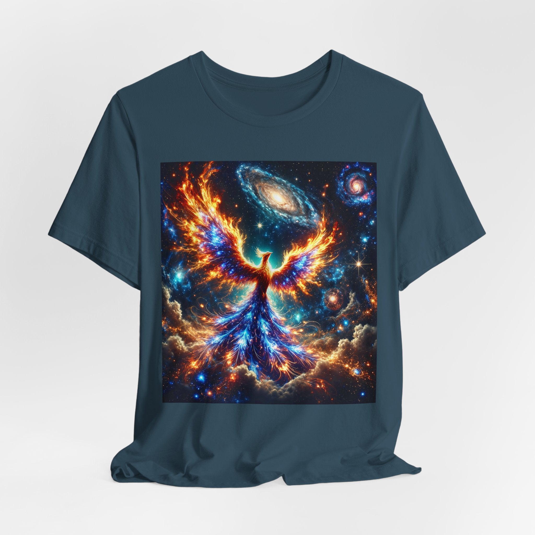 Cosmic Phoenix of Eternal Flame Unisex Graphic T-Shirt