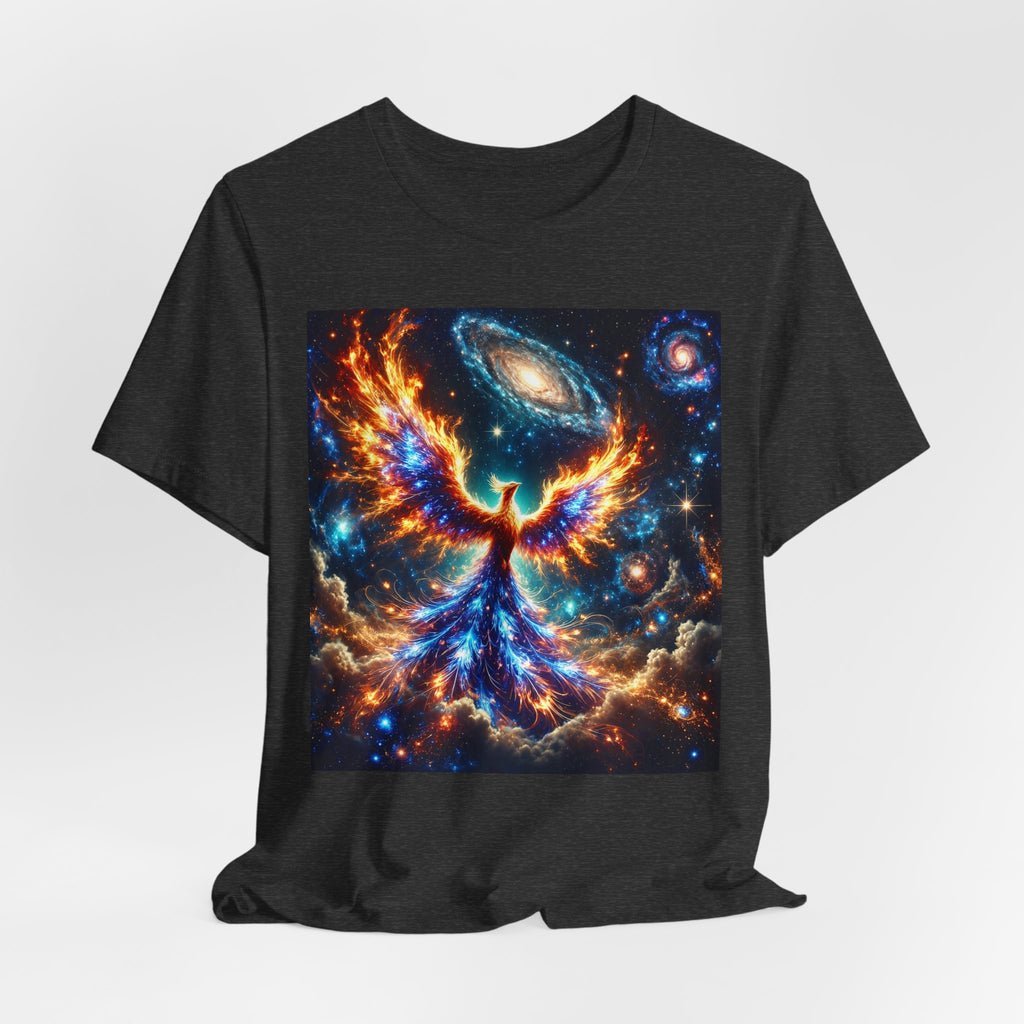 Cosmic Phoenix of Eternal Flame Unisex Graphic T-Shirt