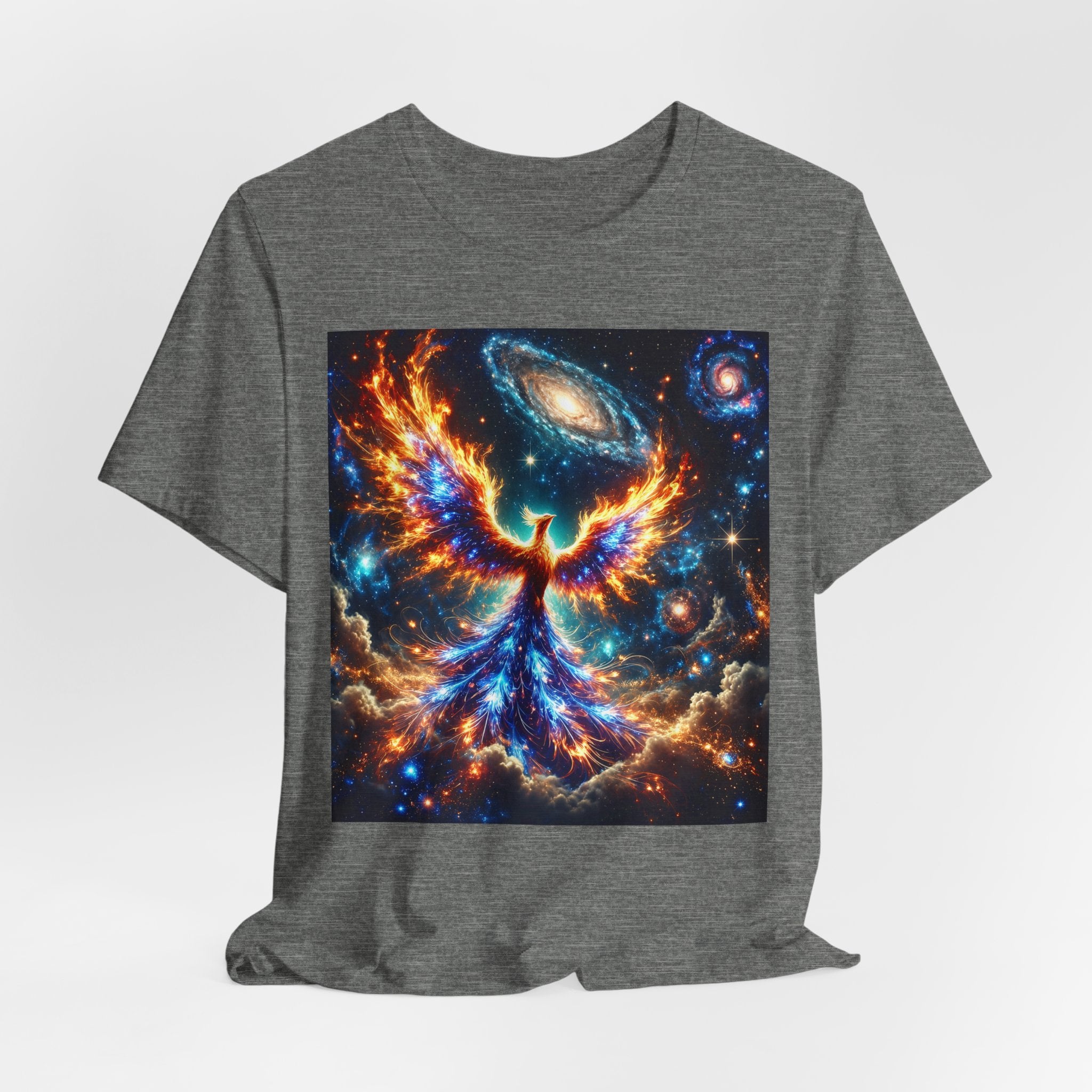 Cosmic Phoenix of Eternal Flame Unisex Graphic T-Shirt