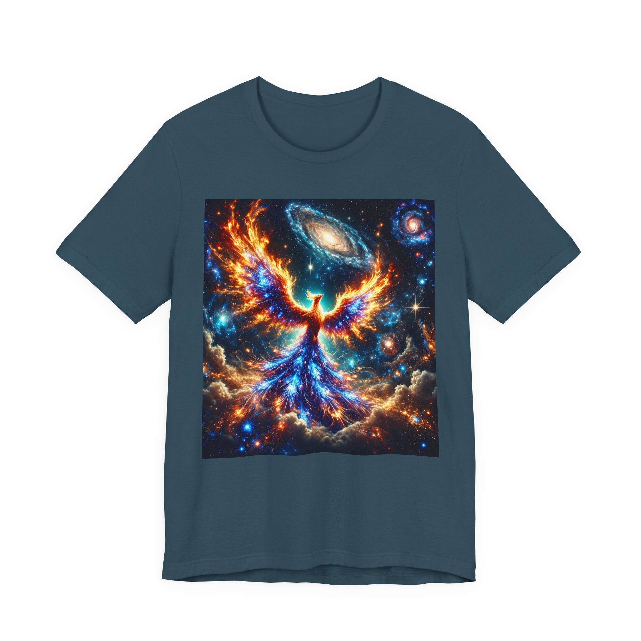 Cosmic Phoenix of Eternal Flame Unisex Graphic T-Shirt