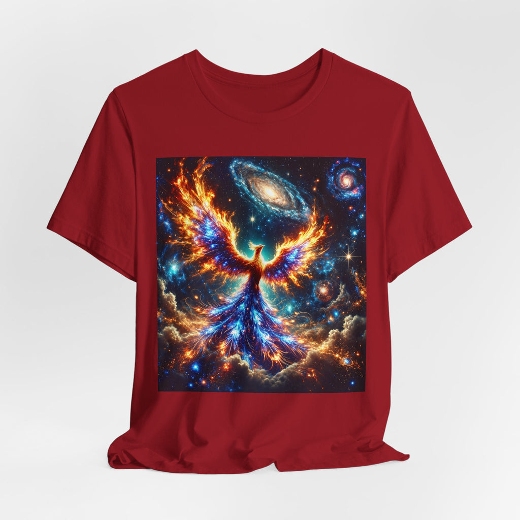 Cosmic Phoenix of Eternal Flame Unisex Graphic T-Shirt