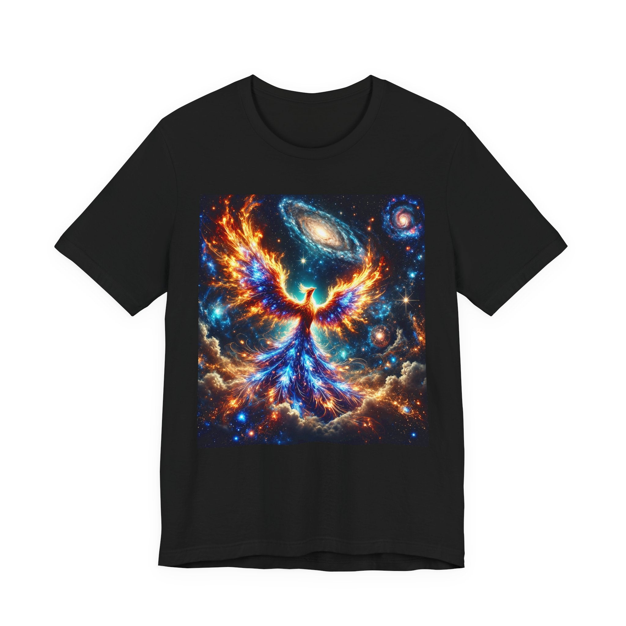 Cosmic Phoenix of Eternal Flame Unisex Graphic T-Shirt