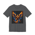 Phoenix Flame T-Shirt — Fiery Blue & Orange Mythical Bird Graphic Tee